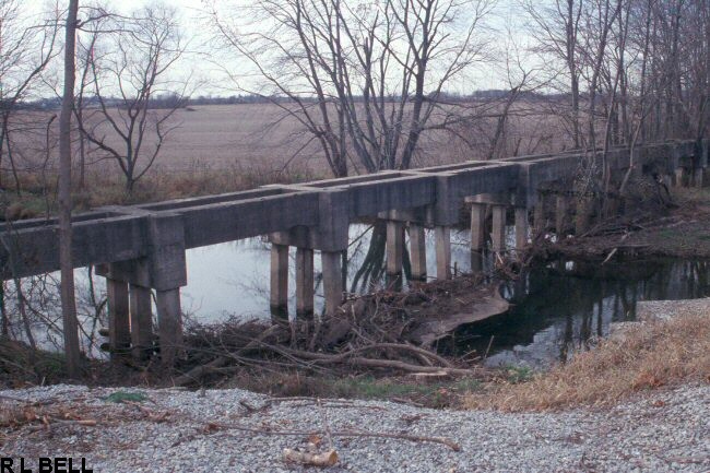 INTERURBAN BRIDGE ACROSS BRANDYWINE CREEK IN SHELBY COUNTY INDIANA